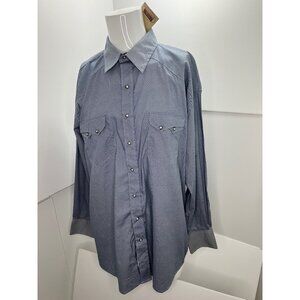 Resistol Ranch Men Western Shirt Pearl Snap Long Sleeve Diamond Print XXL 2XL